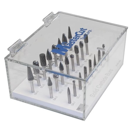 18 Piece 6 Inch Shank Lexan Display Bur Set